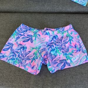 Lilly Pulitzer Pink and Blue Floral Athletic Shorts